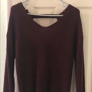 Burgundy sweater!